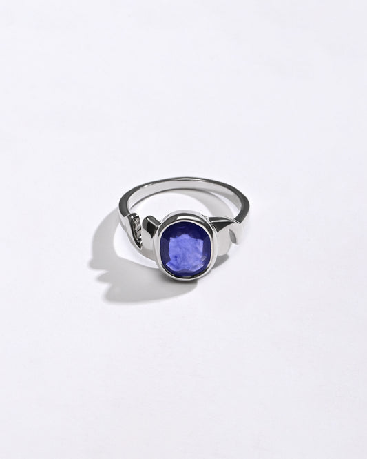 Natural Blue Sapphire (Neelam) Ring – 925 Silver - #1196B - Myra