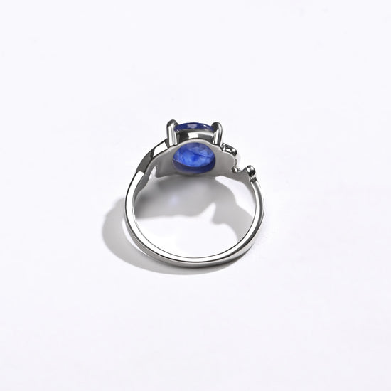 Power Blue Sapphire (Neelam) Ring – 925 Silver - #1196N4 - Myra