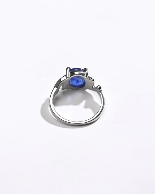 Power Blue Sapphire (Neelam) Ring – 925 Silver - #1196N4 - Myra