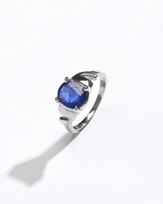Power Blue Sapphire (Neelam) Ring – 925 Silver - #1196N4 - Myra