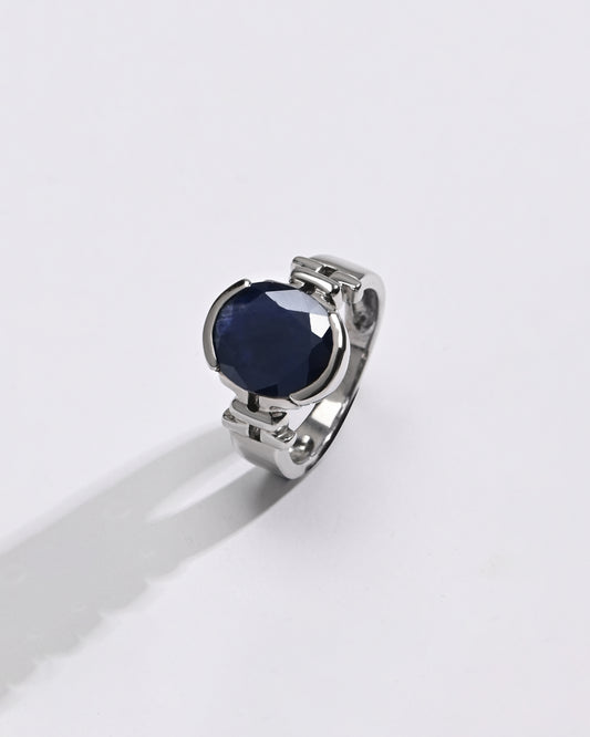 Blue Sapphire (Neelam) Ring – 925 Silver Craftsmanship - #1199HB - Myra