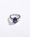 Blue Sapphire (Neelam) Ring – Minimal Vedic 925 Silver - #1200B - Myra