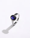 Blue Sapphire (Neelam) Ring – Minimal Vedic 925 Silver - #1200B - Myra
