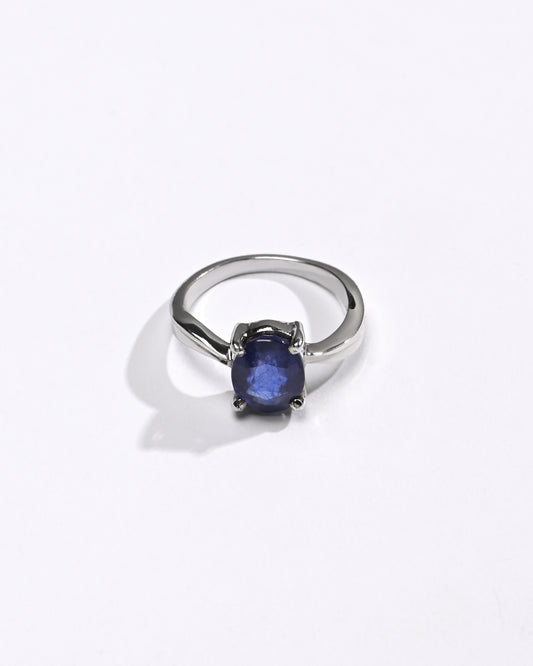 Blue Sapphire (Neelam) Ring in 925 Silver - #1201N4 - Myra