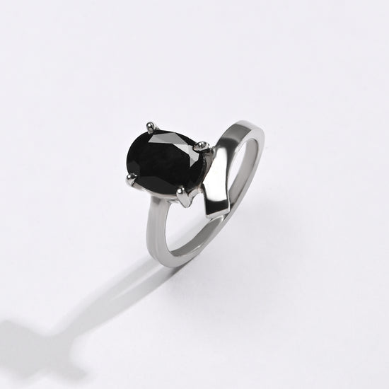 Simple Blue Sapphire (Neelam) Ring – 925 Silver - #1202N4 - Myra