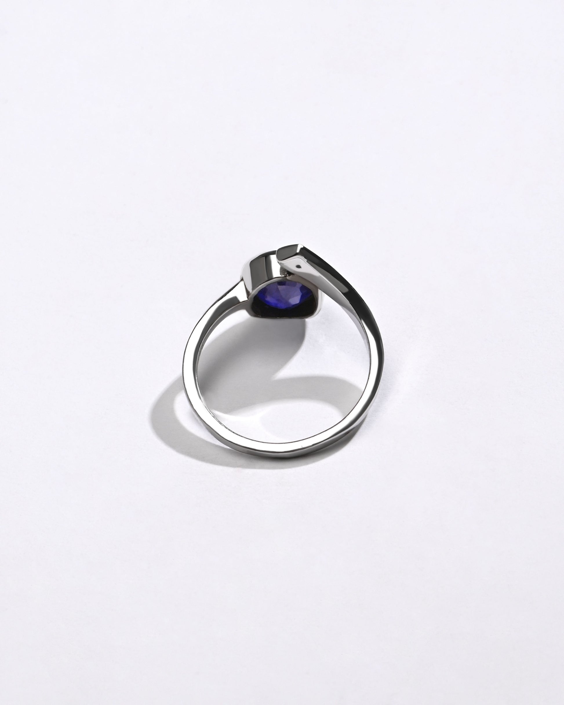 Blue Sapphire (Neelam) Ring – Light, Natural, Silver - #1202B - Myra