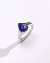 Blue Sapphire (Neelam) Ring – Precision Cut, 925 Silver - #1203N3 Drop - Myra