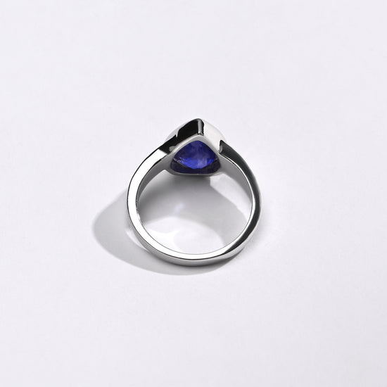 Classic Wear Blue Sapphire (Neelam) Ring – 925 Silver - #1203B Drop - Myra