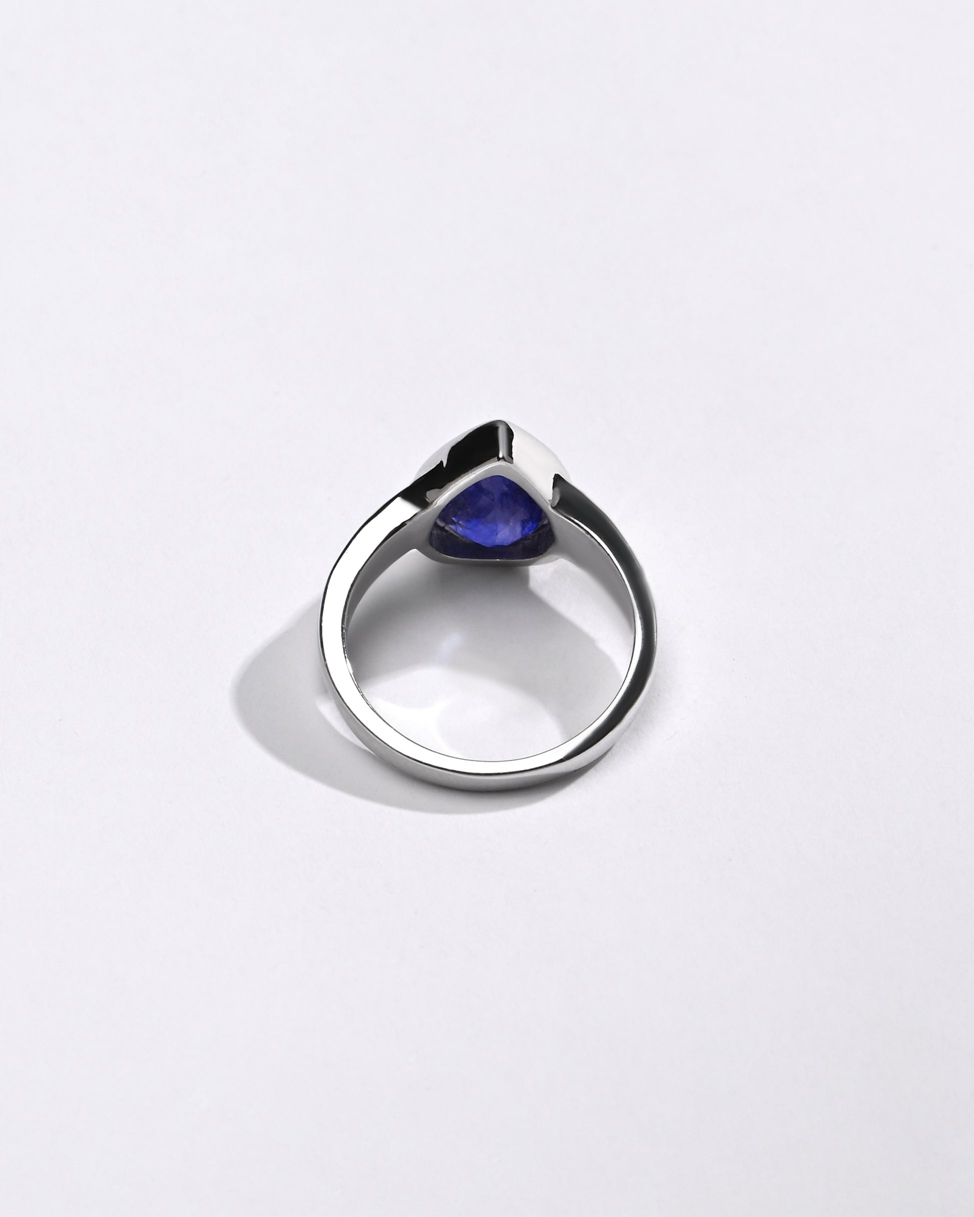 Classic Wear Blue Sapphire (Neelam) Ring – 925 Silver - #1203B Drop - Myra