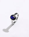 Classic Wear Blue Sapphire (Neelam) Ring – 925 Silver - #1203B Ov - Myra
