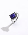 Glossy Blue Sapphire (Neelam) Ring – 925 Silver - #1212N4 Re - Myra