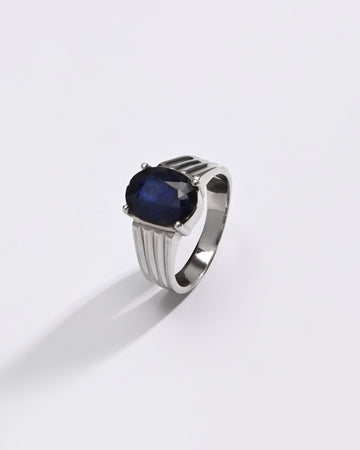 Charming Blue Sapphire (Neelam) Ring – 925 Silver - #1228N4 - Myra