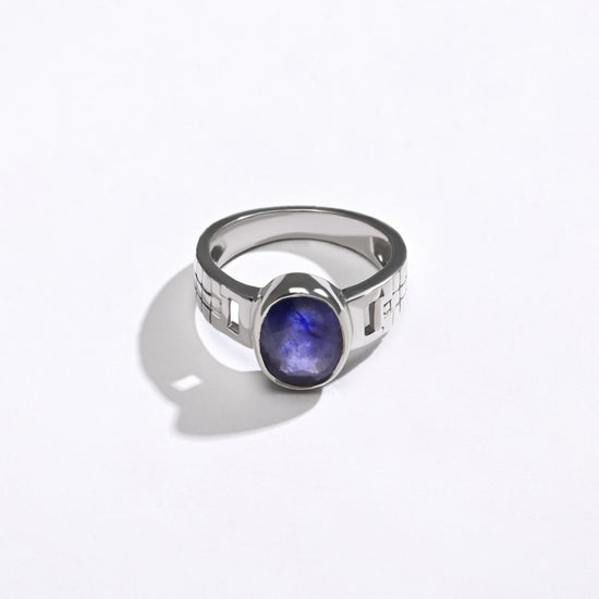 Essential Blue Sapphire (Neelam) Ring – 925 Silver - #1235B - Myra
