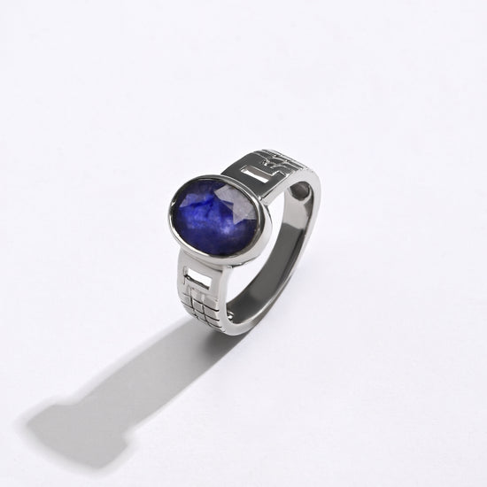 Essential Blue Sapphire (Neelam) Ring – 925 Silver - #1235B - Myra