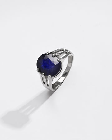 Everyday Classic Blue Sapphire (Neelam) Ring – 925 Silver - #1237N6 - Myra