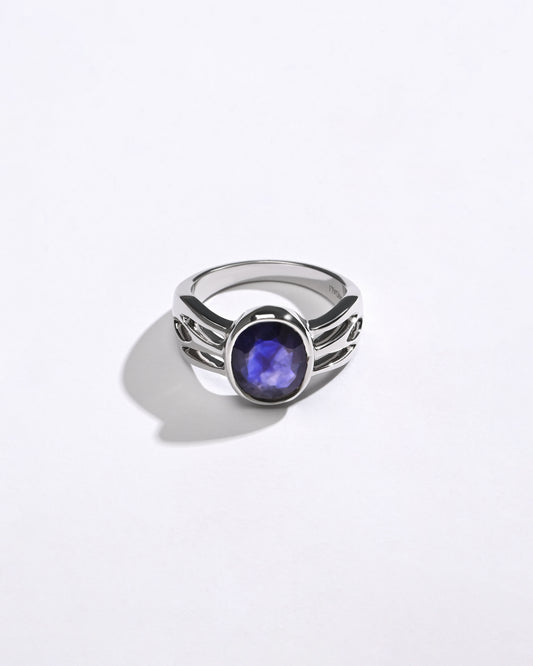 Smart Blue Sapphire (Neelam) Ring – 925 Silver - #1244B - Myra
