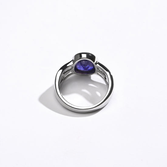 Smart Blue Sapphire (Neelam) Ring – 925 Silver - #1244B - Myra