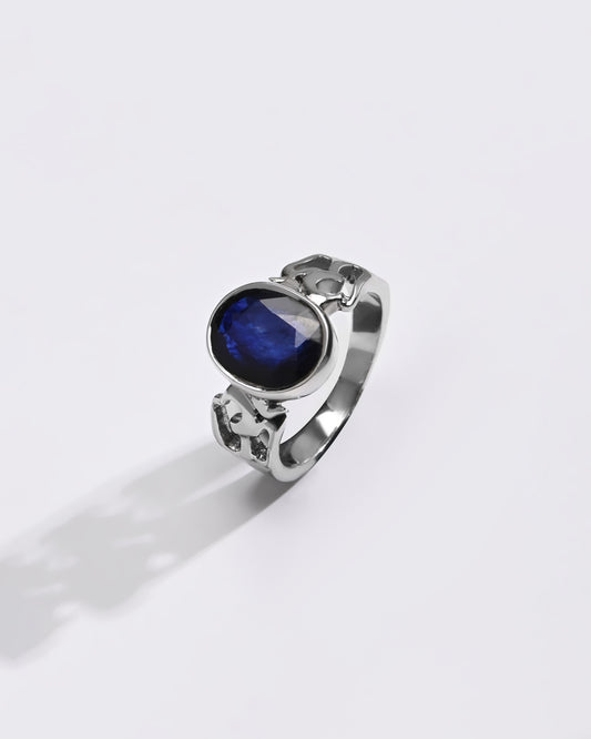 Purposeful Blue Sapphire (Neelam) Ring – 925 Silver - #1285B - Myra