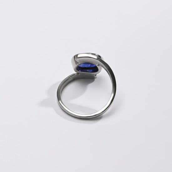 Blue Sapphire (Neelam) Ring – Pure 925 Silver - 1138B - Myra