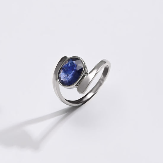 Blue Sapphire (Neelam) Ring – Pure 925 Silver - 1138B - Myra