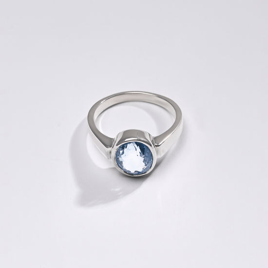 Premium Blue Sapphire (Neelam) Ring in 925 Silver - #1200BO1 - Myra
