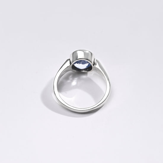 Premium Blue Sapphire (Neelam) Ring in 925 Silver - #1200BO1 - Myra