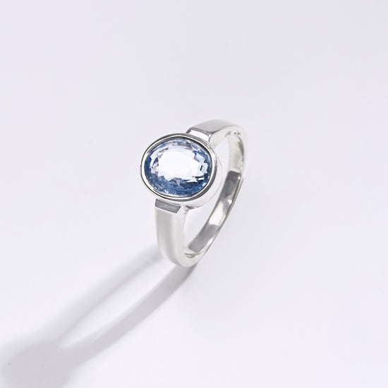 Premium Blue Sapphire (Neelam) Ring in 925 Silver - #1200BO1 - Myra