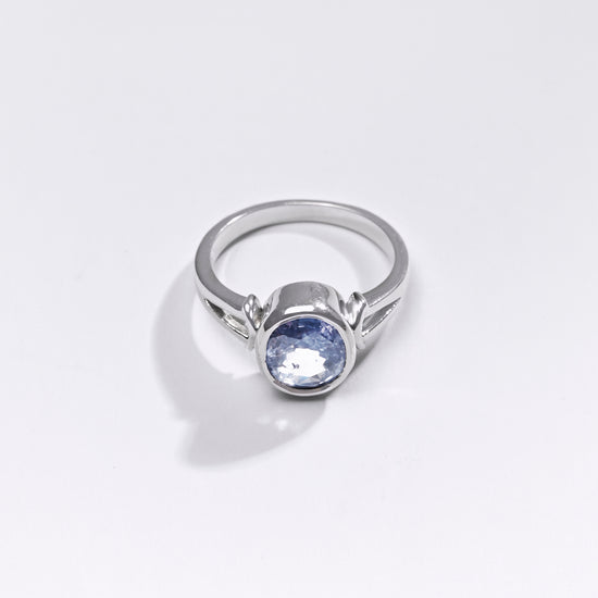 Premium Blue Sapphire (Neelam) Ring in 925 Silver - #1250B - Myra