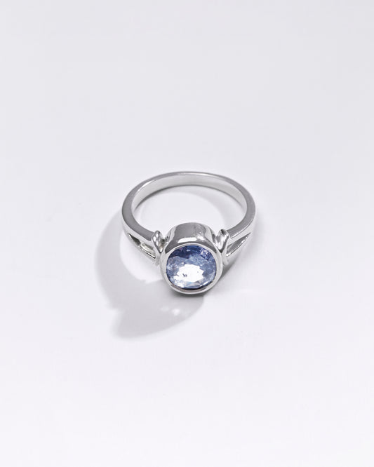 Premium Blue Sapphire (Neelam) Ring in 925 Silver - #1250B - Myra