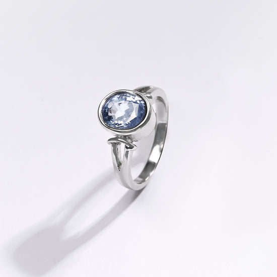 Premium Blue Sapphire (Neelam) Ring in 925 Silver - #1250B - Myra