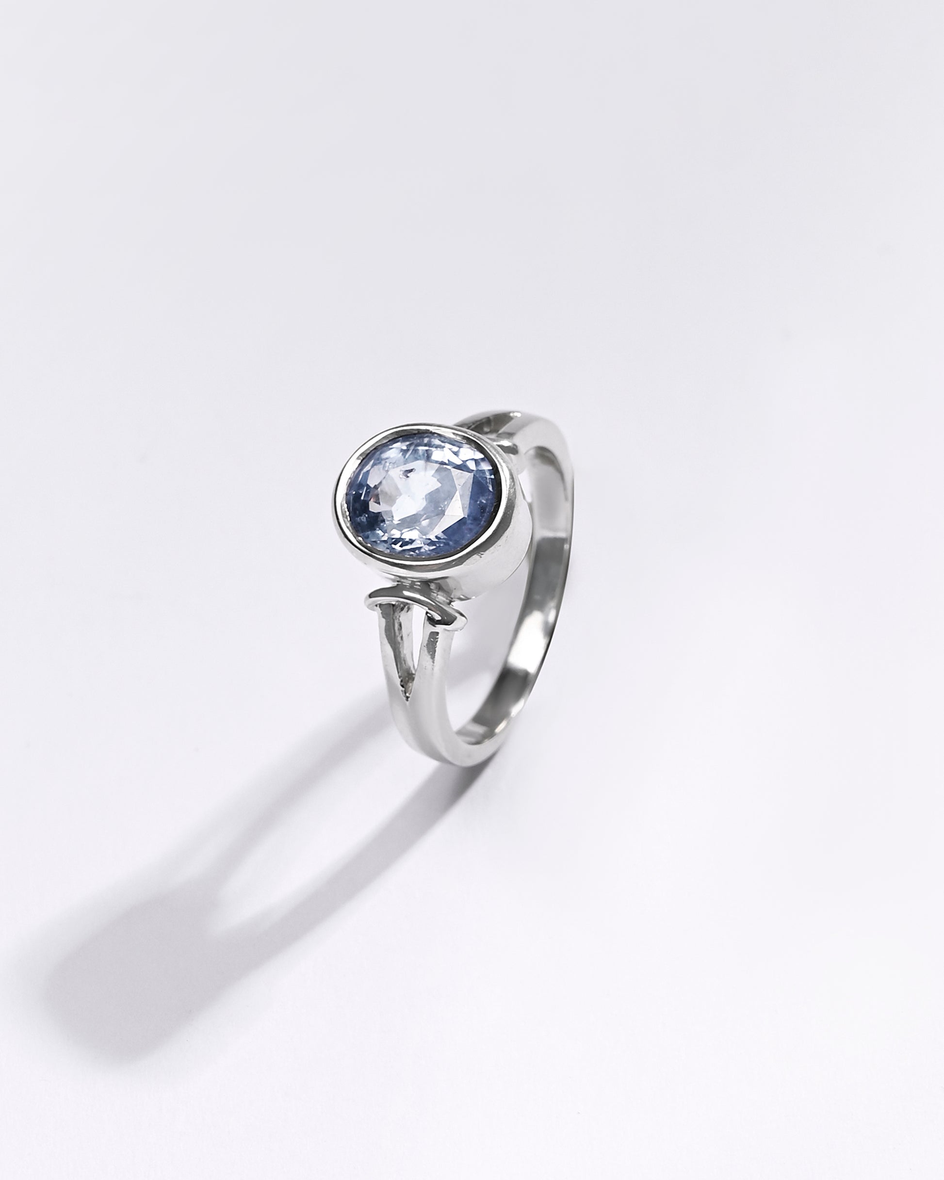 Premium Blue Sapphire (Neelam) Ring in 925 Silver - #1250B - Myra