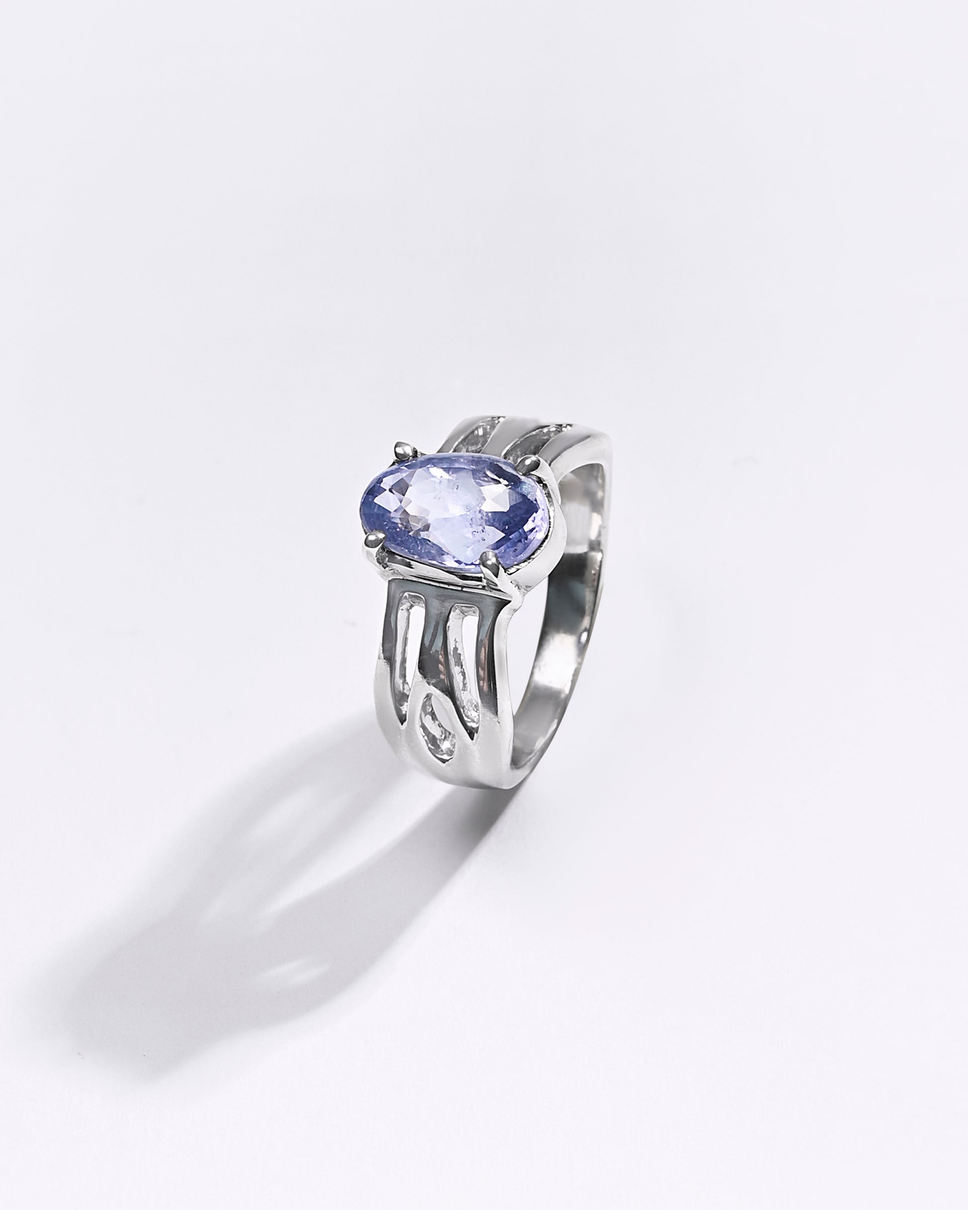 Female Neelam Ring in Sterling Silver from Myra Gems 