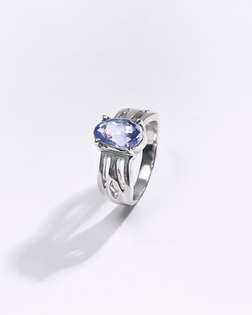 Female Neelam Ring in Sterling Silver from Myra Gems 