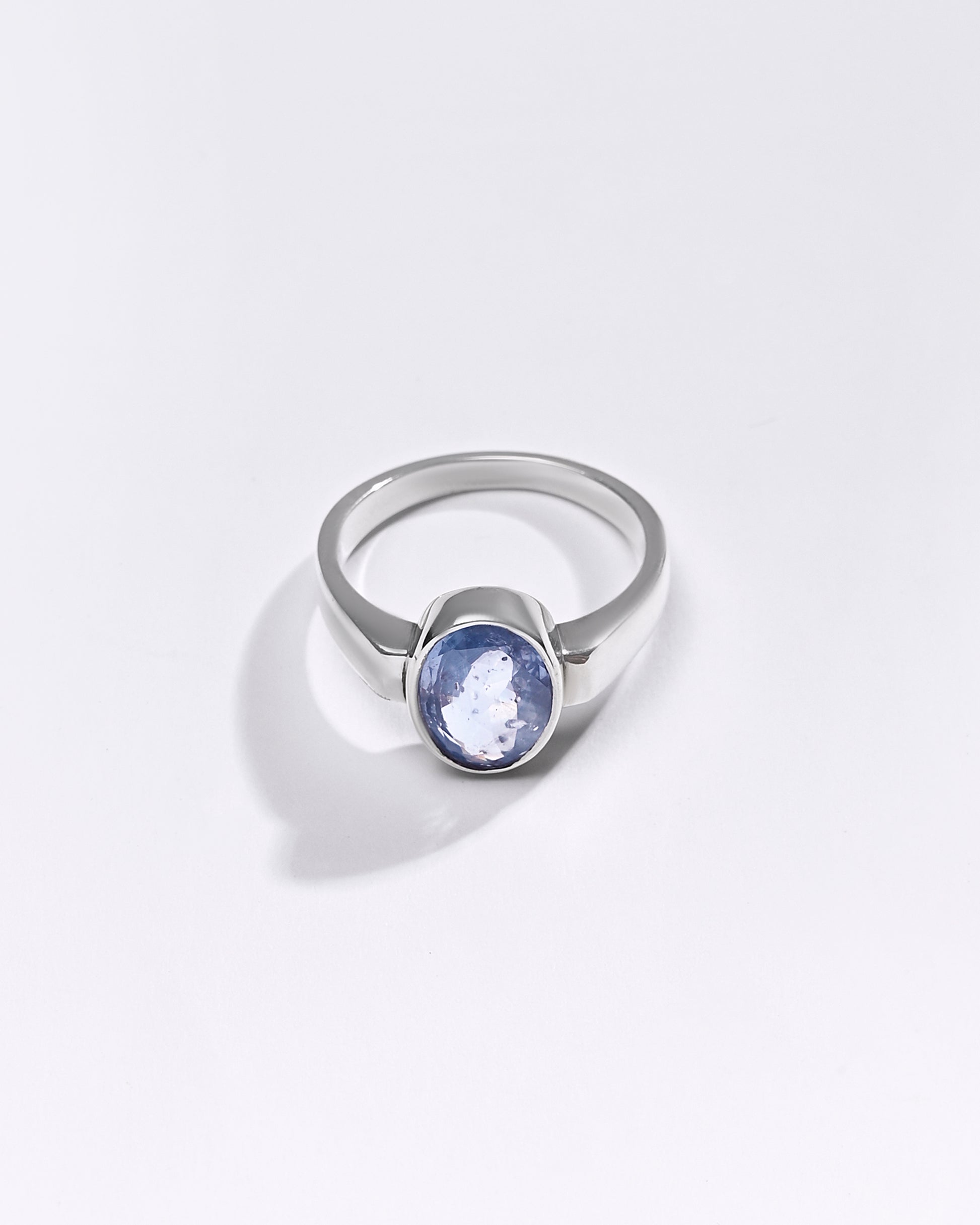 Premium Blue Sapphire (Neelam) Ring in 925 Silver - #1200BO3 - Myra