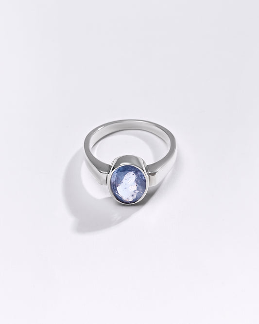 Premium Blue Sapphire (Neelam) Ring in 925 Silver - #1200BO3 - Myra