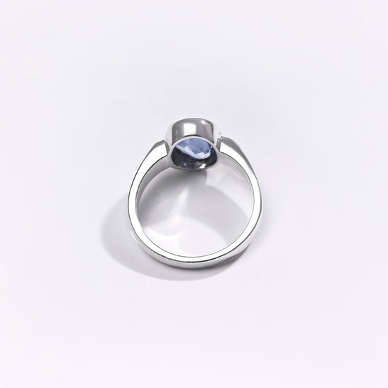 Premium Blue Sapphire (Neelam) Ring in 925 Silver - #1200BO3 - Myra