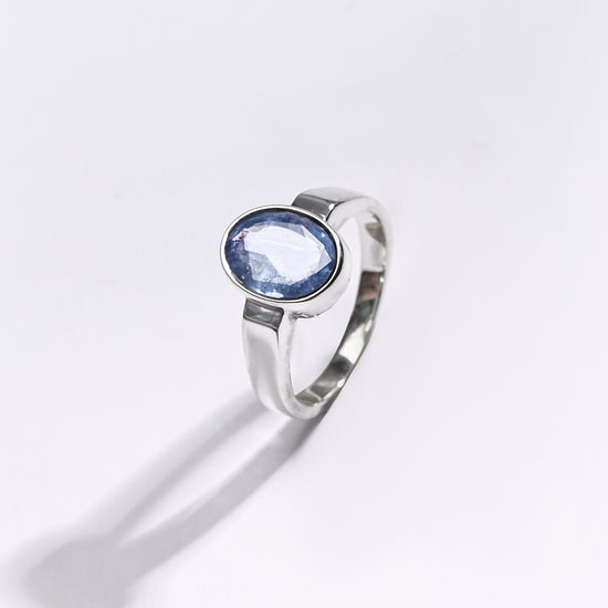 Premium Blue Sapphire (Neelam) Ring in 925 Silver - #1200BO3 - Myra