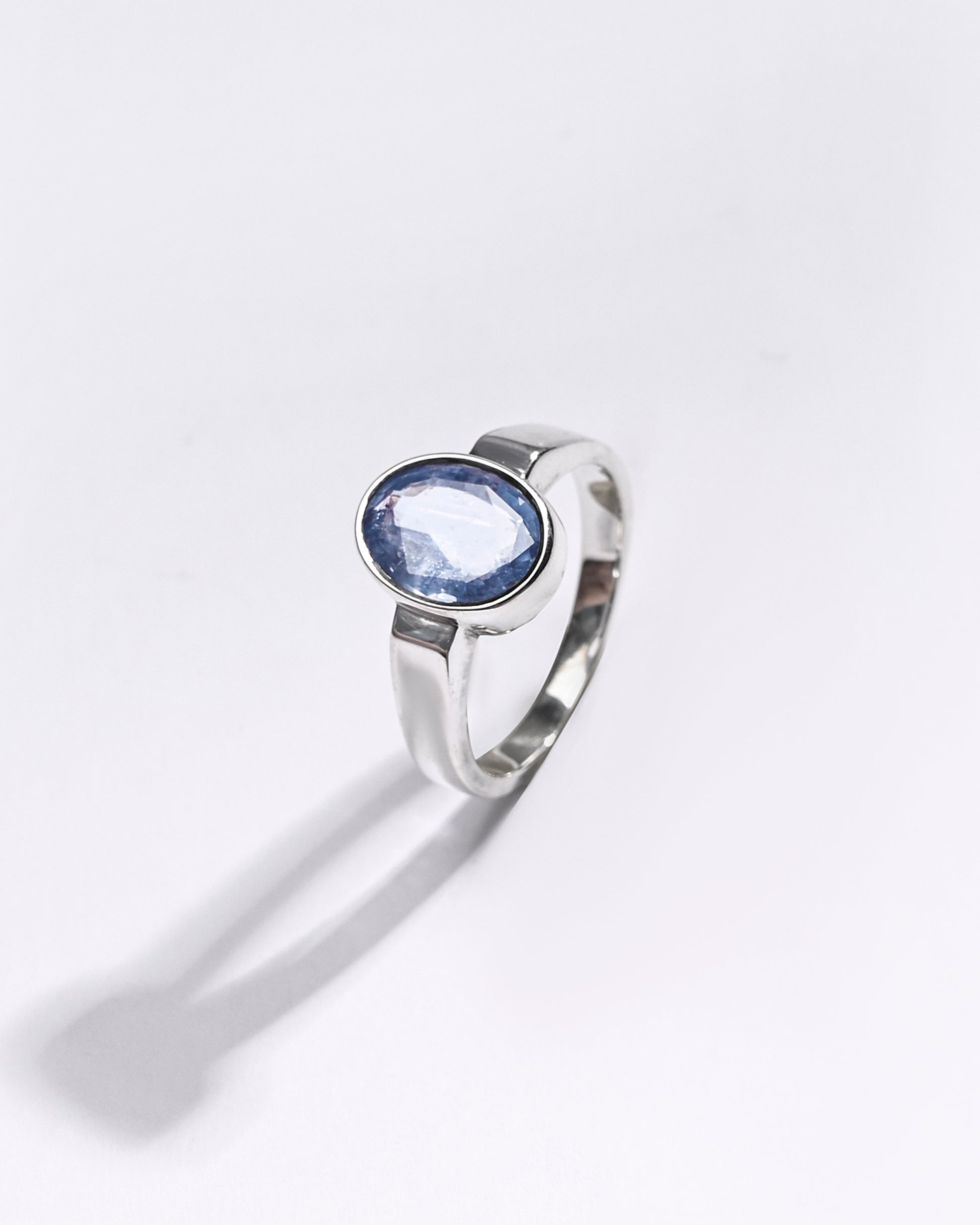 Premium Blue Sapphire (Neelam) Ring in 925 Silver - #1200BO3 - Myra