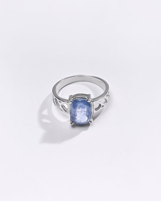 Premium Blue Sapphire (Neelam) Ring in 925 Silver - #1118N4 - Myra