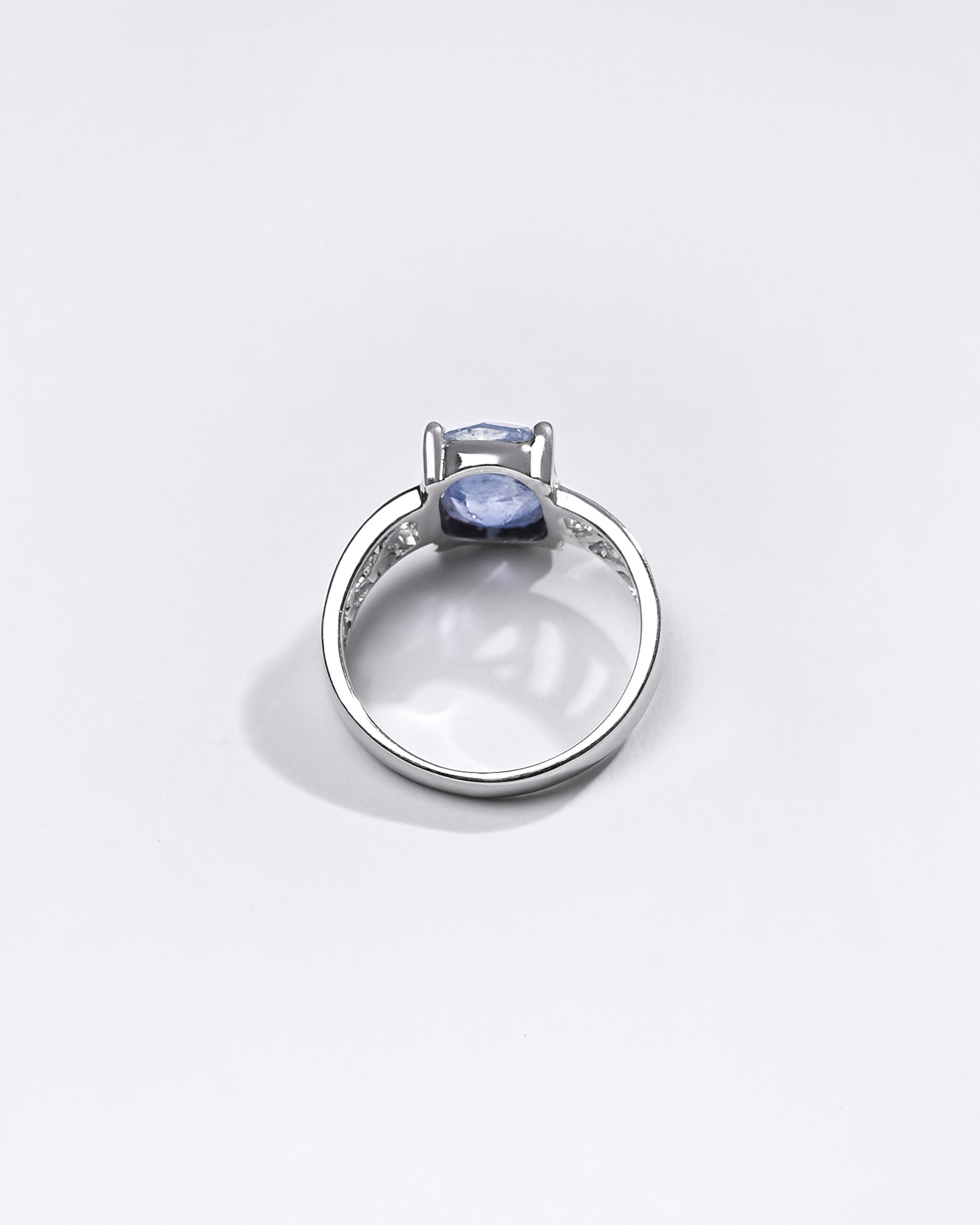 Premium Blue Sapphire (Neelam) Ring in 925 Silver - #1118N4 - Myra