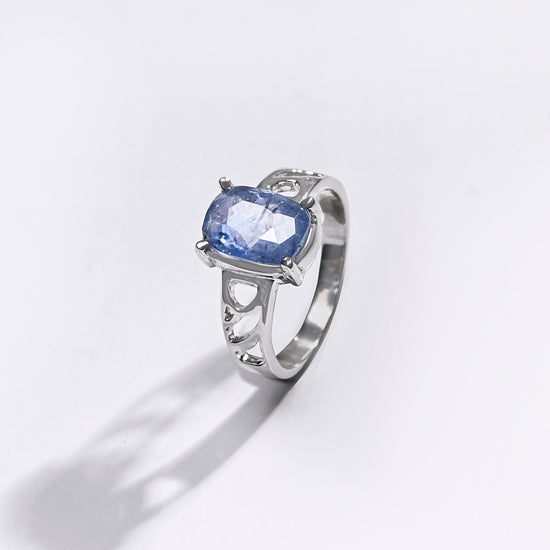 Premium Blue Sapphire (Neelam) Ring in 925 Silver - #1118N4 - Myra