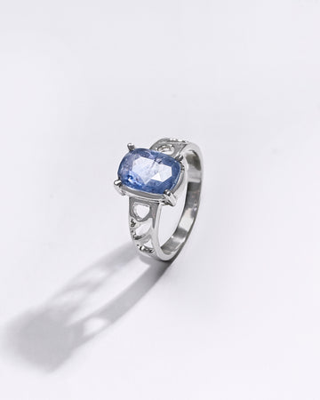 Premium Blue Sapphire (Neelam) Ring in 925 Silver - #1118N4 - Myra