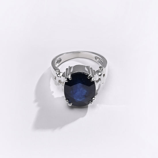 Authentic Neelam Sapphire Ring in Sterling Silver from Myra Gems 