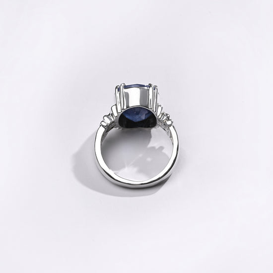 Authentic Neelam Sapphire Ring in Sterling Silver from Myra Gems 