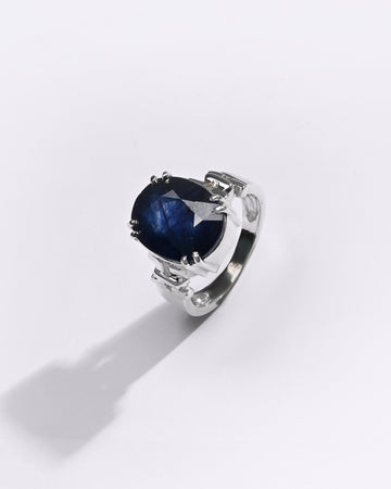 Authentic Neelam Sapphire Ring in Sterling Silver from Myra Gems 