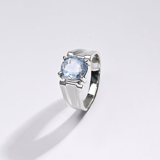 Premium Blue Sapphire (Neelam) Ring in 925 Silver - #1111N4 - Myra