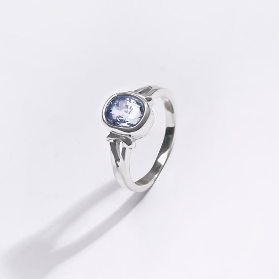 Premium Blue Sapphire (Neelam) Ring in 925 Silver - #1148B - Myra