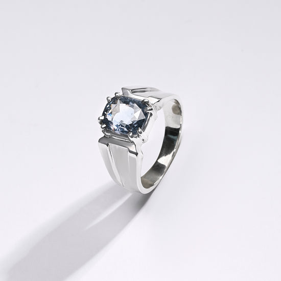 Premium Blue Sapphire (Neelam) Ring in 925 Silver - #1111N8 - Myra
