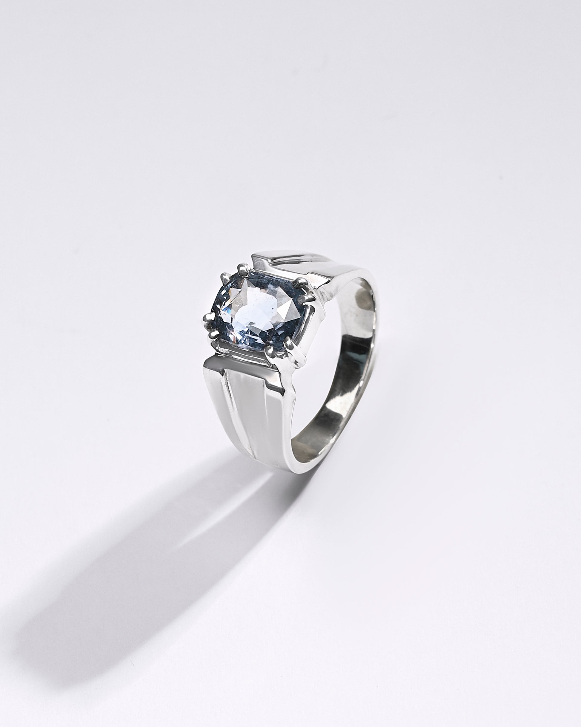 Premium Blue Sapphire (Neelam) Ring in 925 Silver - #1111N8 - Myra