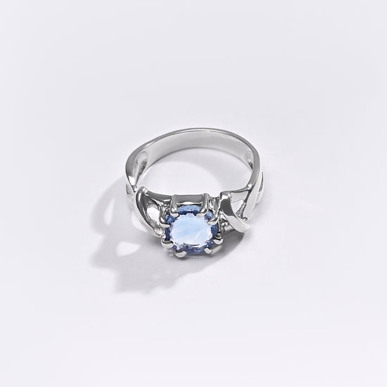 Premium Blue Sapphire (Neelam) Ring in 925 Silver - #1210N8 - Myra